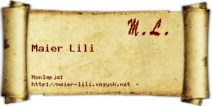 Maier Lili névjegykártya